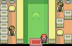 The player standing beside a red machine inside a laboratory with researchers.